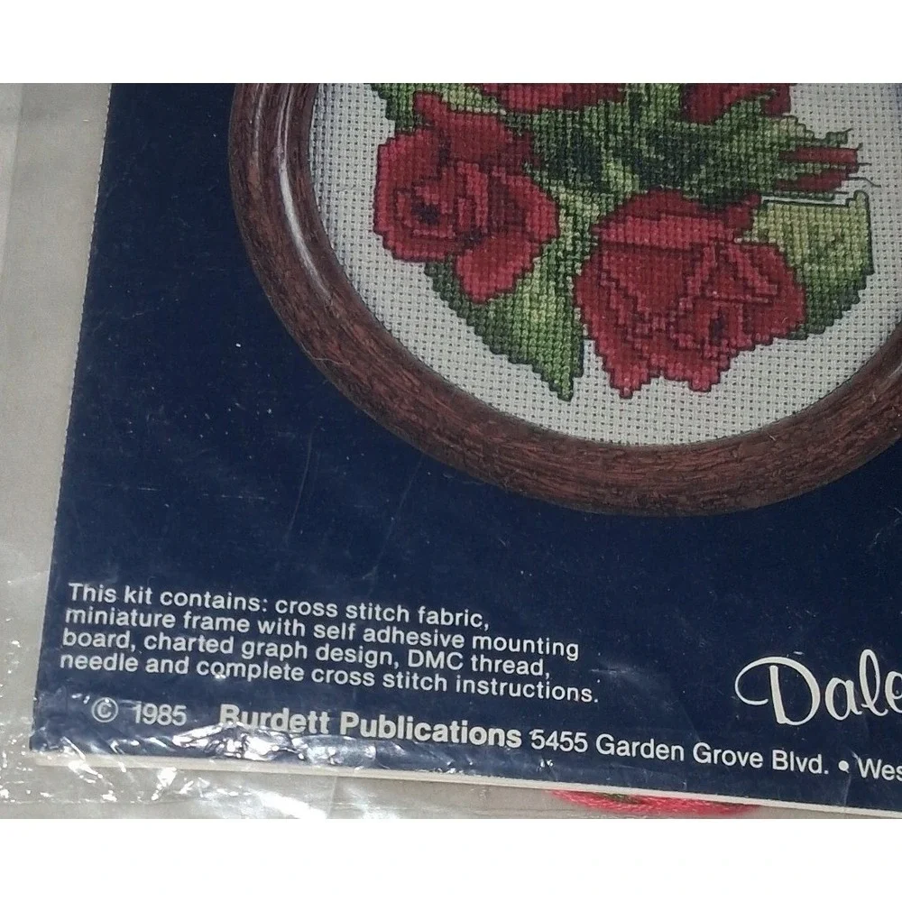 Vintage 1985 Dale Burdett Rose Bouquet Cross Stitch Kit CK214 Complete